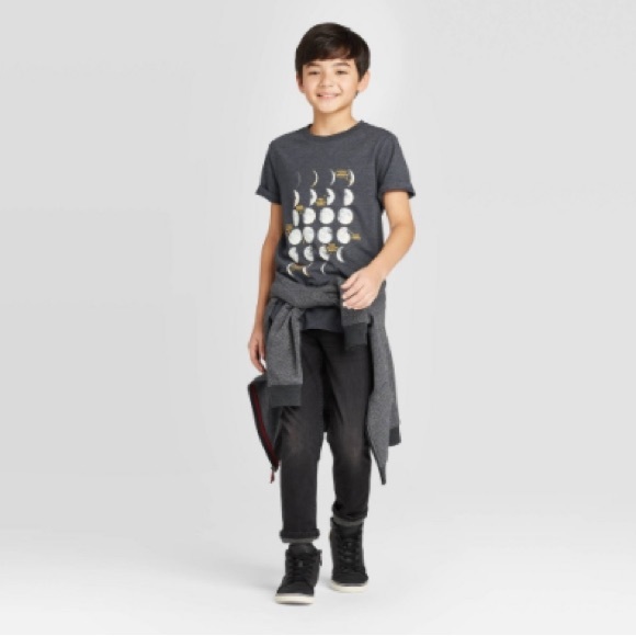 Cat & Jack Glow in the Dark Space Short Sleeve Graphic T-Shirt - Picture 4 of 8